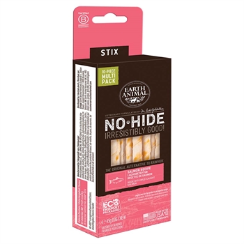 Earth Animal No-Hide Stix Dog Salmon 10 Pack